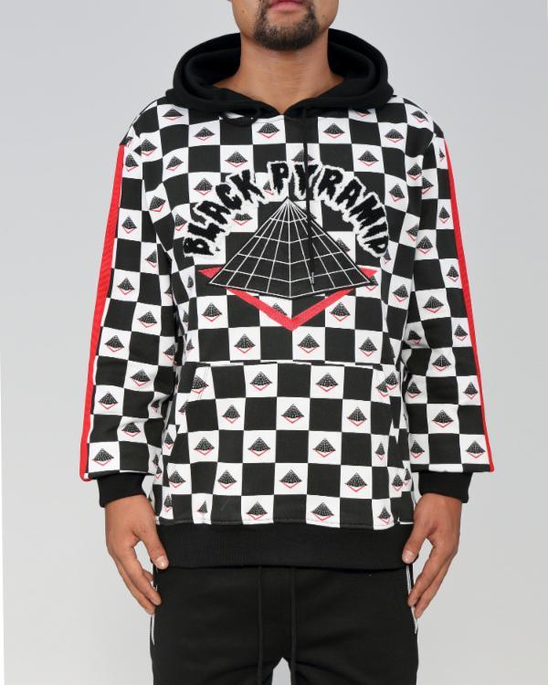 BLACK PYRAMID CHECKERプルオーバーパーカー(Y4161605)BLK/ブラックピラミッド/クリスブラウン/AY21★US購入B系HIPHOPカジュアルストリートセレブ【送料無料】