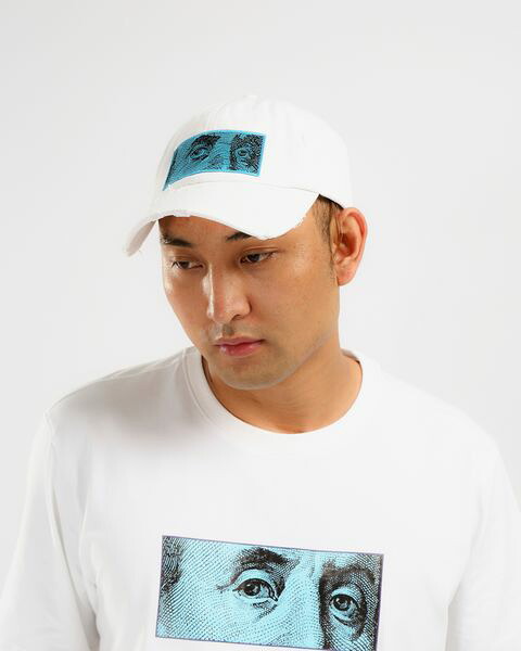 HUDSON NYC OUTERWEAR BLUE FACE Tシャツ半袖＆キャップ(H1052803)白/ハドソンアウターウエアー/BA68/S/M/L/XL/2XL/3XL/4XL★USLANYカジュアルストリートHIPHOPB系/大きいサイズ/送料無料｜ＤＲ．ＪＡＫ