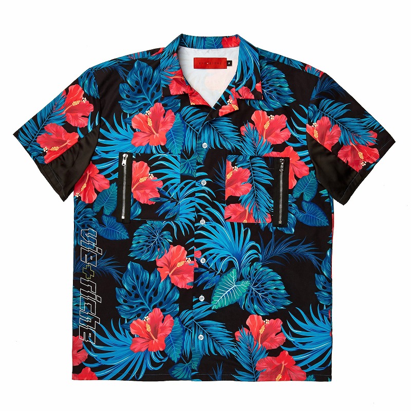 VIE RICHE FLORALウーブンシャツ半袖/ヴィ リッシュ/BC16/S/M/2XL/3XL★USLANYカジュアルストリートHIPHOPB系/大きいサイズ/送料無料