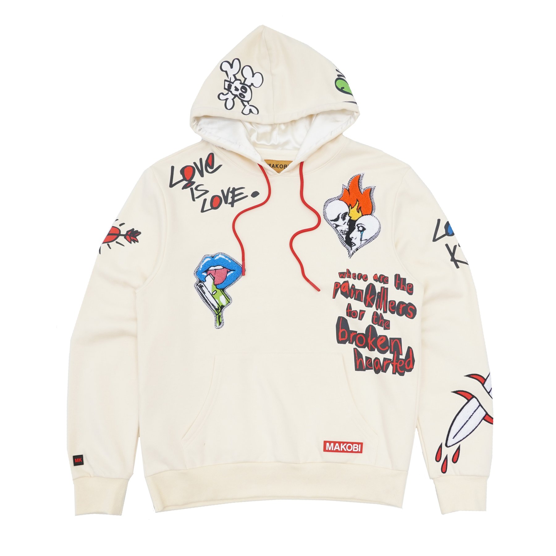 MAKOBI LOVE KILLS プルオーバーパーカー(M4505)/S/M/L/XL/2XL/USサイズ/大きいサイズ/BE71★USLANYカジュアルストリートHIPHOPB系/大きいサイズ/送料無料