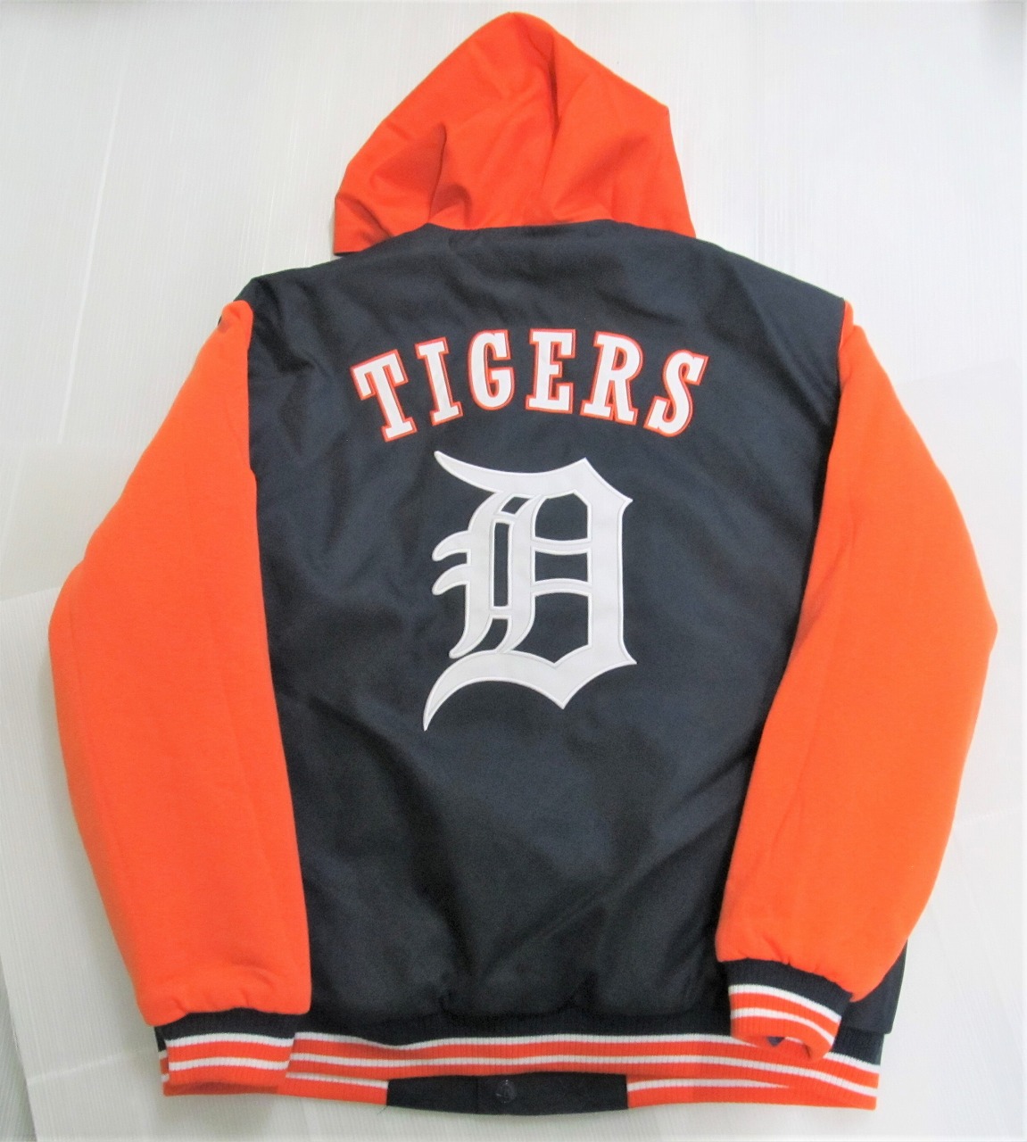 JH Design Detroit Tigers フード付きリバーシブルポリツイルジャケット/MLB/デトロイト・タイガース/S/M/L/XL/USサイズ/BE79/★US購入B系HIPHOPカジュアルストリートセレブ【送料無料】