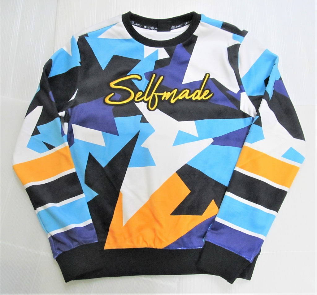 SWICH REMARKBLE 総柄ベロアトレーナー/クルーネック/S/M/L/XL/2XL/3XL/USサイズ/BE99★USLANYカジュアルストリートHIPHOPB系/大きいサイズ/送料無料｜ＤＲ．ＪＡＫ