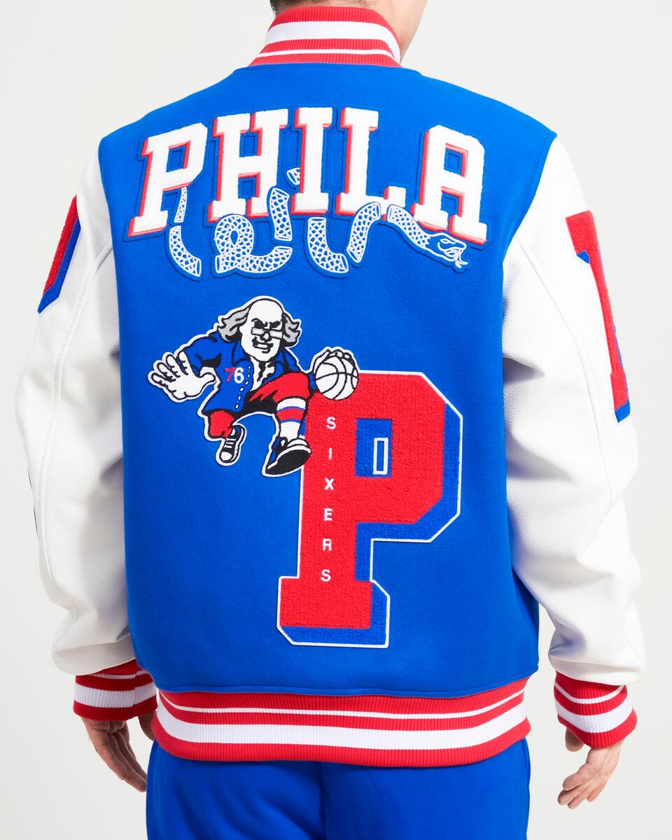 マジェスティック NBA 76ers シクサーズ 刺繍 スタジャン L マジェスティック NBA 76ers シクサーズ 刺繍 スタジャン L