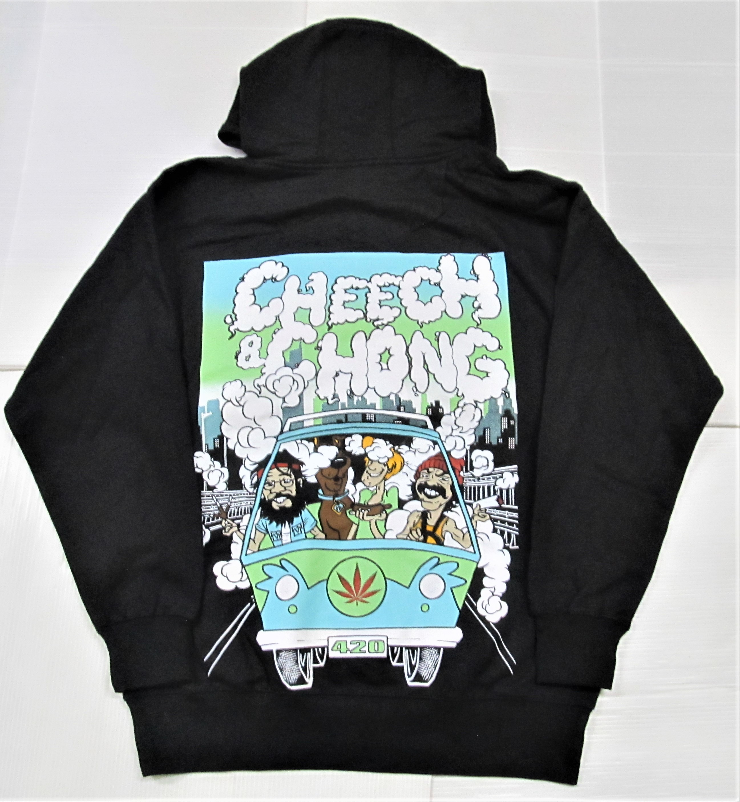 NO BRAND CHEECH CHONG バックプリントプルオーバーパーカー/M/L/XL/2XL/3XL/USサイズ/大きいサイズ/LA/BE50/ウエッサイ★US購入B系HIPHOPカジュアルストリートセレブ【送料無料】