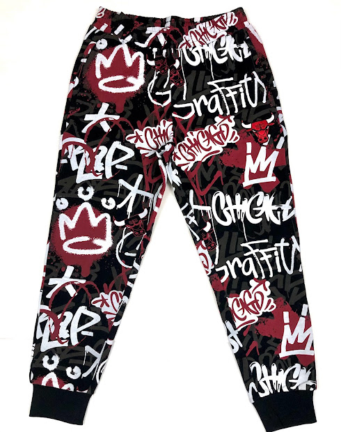 FISLL Chicago Bulls 総柄スウェットジョガーパンツ/風の強い町・ブルズ/M/L/XL/2XL/3XL/US大きさ/馬鹿でかい大きさ/BI17/★US買いもとめるB系HIPHOPカジュアルストリートセレブ【貨物輸送無料】