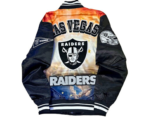 PRO STANDARD Las Vegas Raiders サテンジャケット/S/M/L/XL/2XL/3XL/ラスベガス・レイダース/BJ49【送料無料】｜ＤＲ．ＪＡＫ