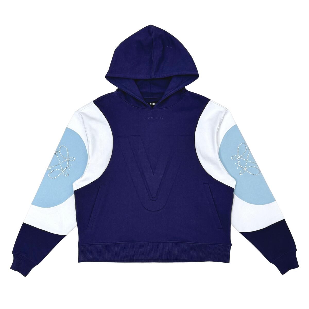 VIE RICHE Embossed v hoodieティーシャツパーカー/S/M/L/XL/2XL/3XL/US大きさ/VR-1805/BK29【貨物輸送無料】