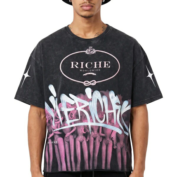 VIE RICHE FMF ショート丈 Tシャツ ヴィンテージ加工 /VR2009/S/M/L/XL/2XL/3XL/USサイズ/HIPHOP/B系/大きいサイズ/BK86|DR.JAK