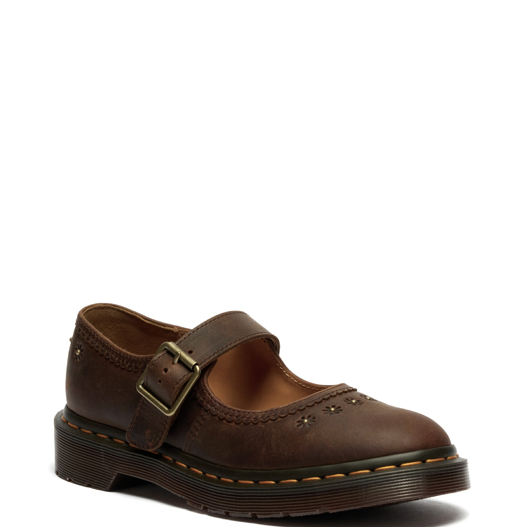【堅苦しさ】Dr. Martens お医者さんマーチン MARY JANE お花 メリージェーン シューズ ウィメンズ おすすめ 一般受け 靴 DARK BROWN 42391200