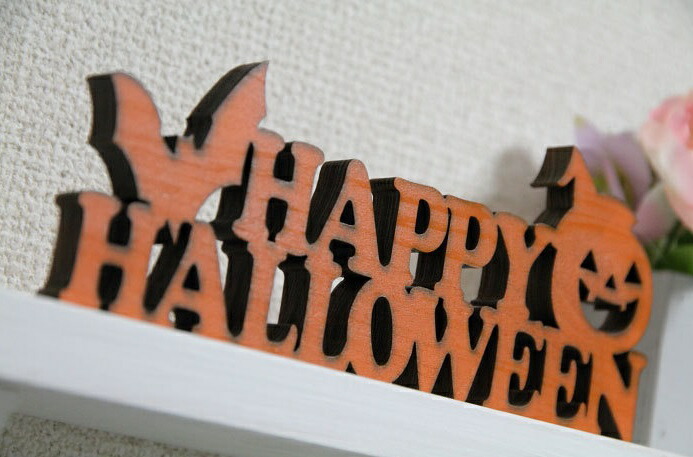 楽天市場】ハロウィン 木製プレート Happy Halloween サインプレート