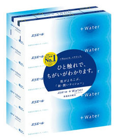 【百貨店SALE 3％OFF引き換え証 6/11 01:59迄】【貨物輸送無料】【J】大王製紙株式会社エリ叫びごえ 足し加えるお水(+Water) ティシュー（5箱風呂敷き包み）×10個仕掛ける【ドラッグピュア店】【△】【□】