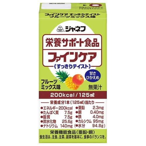 キユーピー株式会社ジャネファインケアすっきりテイスト フルーツミックス味(125ml)×12個<高カロリータイプ流動食>