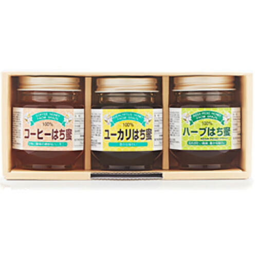株式会社サンフローラ 　はち蜜　3点セット　[化粧箱入り]150g×3個入(ユーカリ・ハーブ・コーヒー)×6箱セット ＜100％ブラジル産天然はちみつ・純正蜂蜜＞ 【RCP】 【北海道・沖縄は別途送料必要】