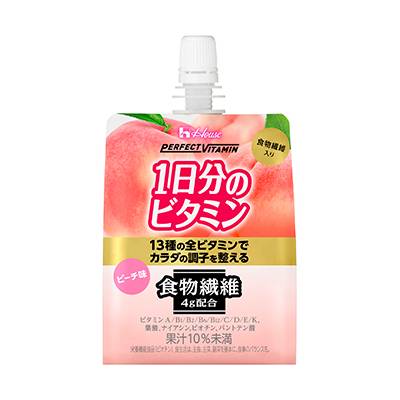 【3％OFFクーポン 4/4 20:00～4/10 01:59迄】【送料無料】【お任せおまけ付き♪】 ハウスウェルネスフーズ株式会社 PERFECT VITAMIN 1日分のビタミンゼリー 食物繊維 180g×24個 【ドラッグピュア店】【RCP】【△】【□】 4,971円