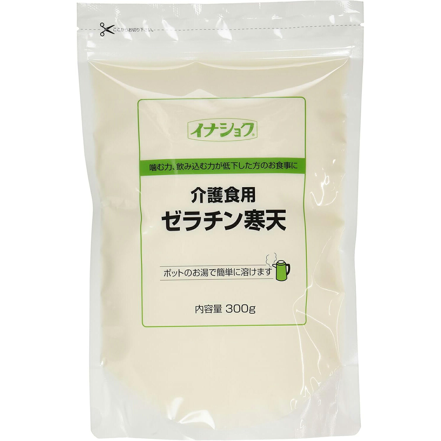 【12個】【送料無料】伊那食品工業株式会社 　イナショク　介護食用ゼラチン寒天 300g×12袋セット＜噛む力・飲み込む力が低下した方に＞ （発送まで7-14日程です）（ご注文後のキャンセルは出来ません）【ドラッグピュア店】【■■】