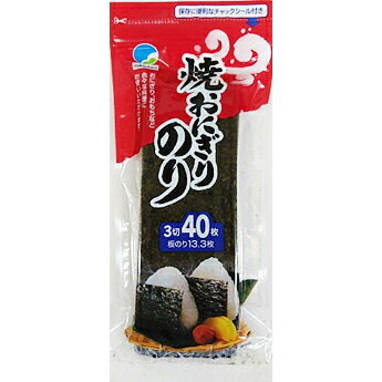 松谷海苔株式会社　焼おにぎりのり　3切40枚(板のり13.3枚)入&times;30袋セット[チャック袋]＜焼き海苔＞＜寿司・おむすび・餅＞(商品発送まで6-10日間程度かかります)(この商品は注文後のキャンセルができません)｜ドラッグピュア店