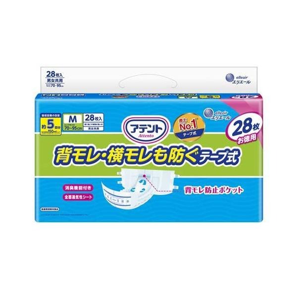 【本日ポイント5倍相当】【送料無料】 大王製紙株式会社 アテント 消臭効果付きテープ式 背モレ・横モレも防ぐ M 28枚 【ドラッグピュア店】【RCP】【△】【□】