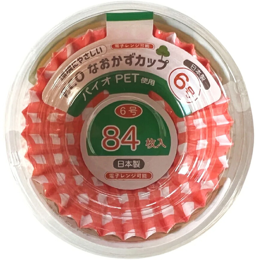 【送料無料】K&rsquo;sインターナショナルマネジメント株式会社　環境にやさしいECOなおかずカップ　PET容器チェック柄　6号　84枚入&times;5個&times;20袋セット(計100個)［商品コード：N03T31201］＜バイオペット使用＞【ドラッグピュア店】【△】｜ドラッグピュア店