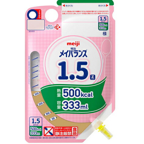 【3％OFFクーポン 4/4 20:00～4/10 01:59迄】【送料無料】株式会社明治 　メイバランス1.5Zパック500K 333ml×12個入＜流動食シリーズ＞ 【ドラッグピュア店】【△】 7,791円