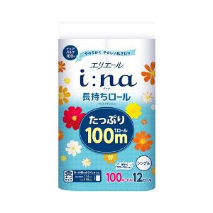 【☆】大王製紙株式会社 エリエール イーナトイレット シングル 100m×12ロール入×6セット 【この商品はご注文後のキャンセルができません】