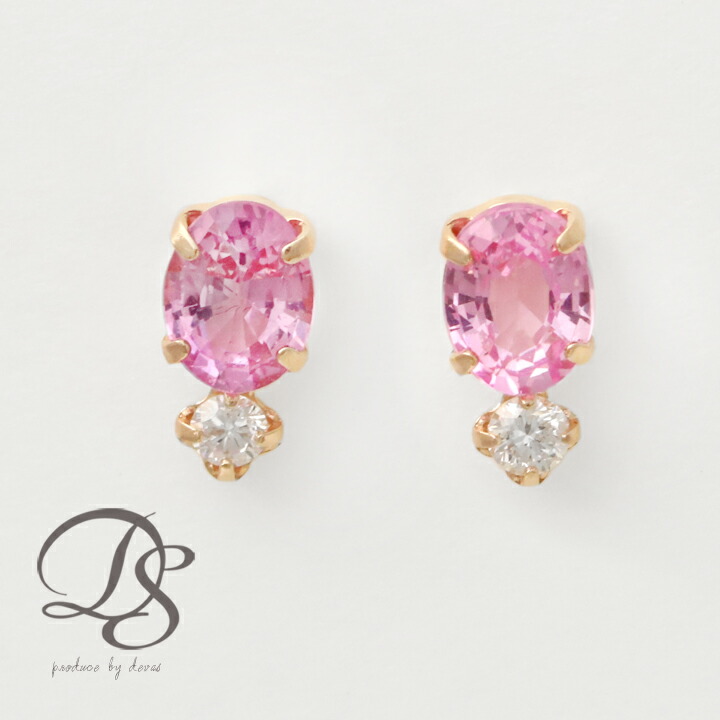 楽天市場】K18WG ピンクサファイア ダイヤモンド フラワー ピアス18金