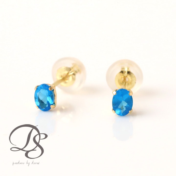 【4/17まで400円クーポンセール】 18金 ピアス 18k 18金ピアス レディース シンプル インディゴ アパタイト 0.36ct ゴールド 金ピアス k18 金属アレルギー対応 シンプルピアス 天然石 スタッド 両耳 大人 かわいい 18kピアス 18 金