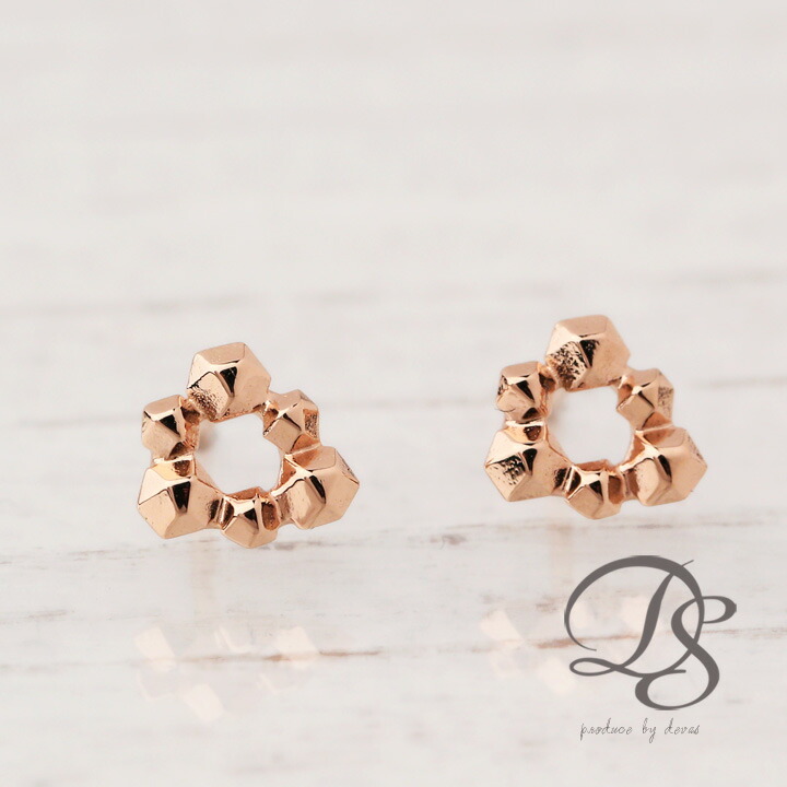 18金 ピアス ピンクゴールド 18金 ピアス 18k 18金ピアス レディース シンプル トライアングル 凹凸 18金 ピアス k18 つけっぱなし スタッド 両耳 大人かわいい ピンクゴールド18金 ピアス 18kピアス 18 金 k18ピアス 普段 使い おしゃれ