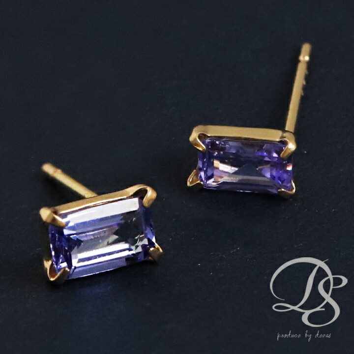 【2人に1人最大P100%バック＆MAX10000円クーポン】 18金 ピアス 18k 18金ピアス レディース シンプル スクエア 天然石 タンザナイト ゴールド 金ピアス k18 金属アレルギー対応 シンプルピアス スタッド スタッドピアス 両耳 小さめ 18kピアス 18 金｜DEVAS（ディーヴァス） 18,115円