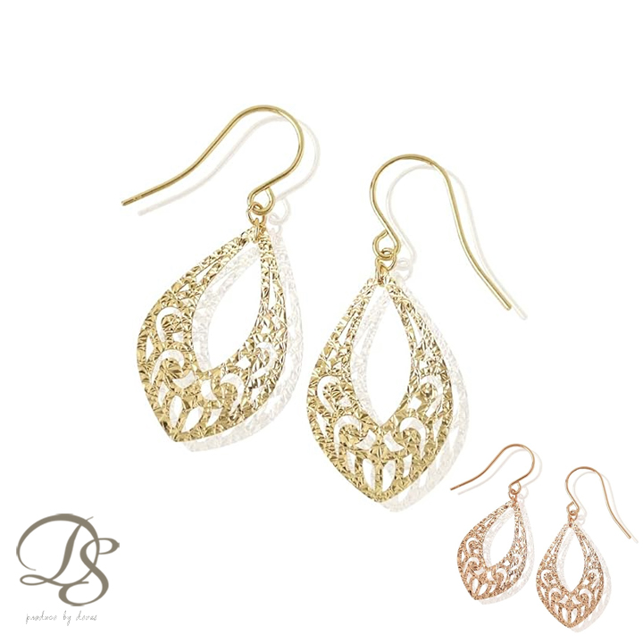 18金 ピアス 18k 18金ピアス レディース シンプル 透かし模様 ひねり ドロップ ゴールド 金ピアス k18 金属アレルギー対応 フックピアス 揺れる 両耳 大人 華奢 18kピアス 18 金 アレルギー 対応 k18ピアス おしゃれ 普段 使い