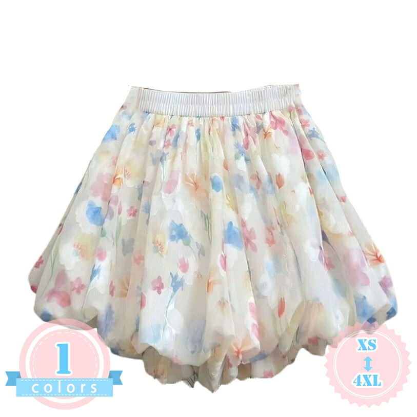 ショートパンツ 着痩せ見え キュロットパンツ レディース 大きいサイズ バルーン スカート風 ハーフ 花柄 ボトムス 短パン 普段着 通学 デート 可愛い フェミニン ds-store|DSショップ
