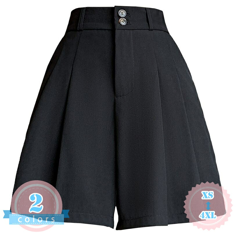 ショートパンツ レディース キュロット ハイウエスト 着痩せ ボトムス ワイドパンツ ショート丈 ハーフ 大きいサイズ 大人 フェミニン カジュアル きれいめ ビジネス オフィス 涼しい 春夏 ds-store|DSショップ