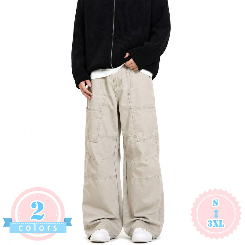デニムパンツ メンズ ズ 着痩せ ゆったり 太め ストレート ワイド ジーパン ワークパンツ ぺインター デニム カジュアル ストリート レトロ アメカジ 大きいサイズ ds-store｜DSショップ 15,098円