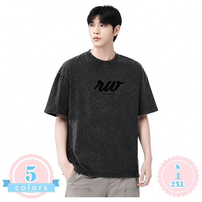 tシャツ メンズ 半袖 着痩せ 体型カバー ルーズフィット カットソー クルーネック ティーシャツ 丸首 大きいサイズ カジュアル ストリート系 ファッション ドロップショルダー 春夏 ds-store｜DSショップ