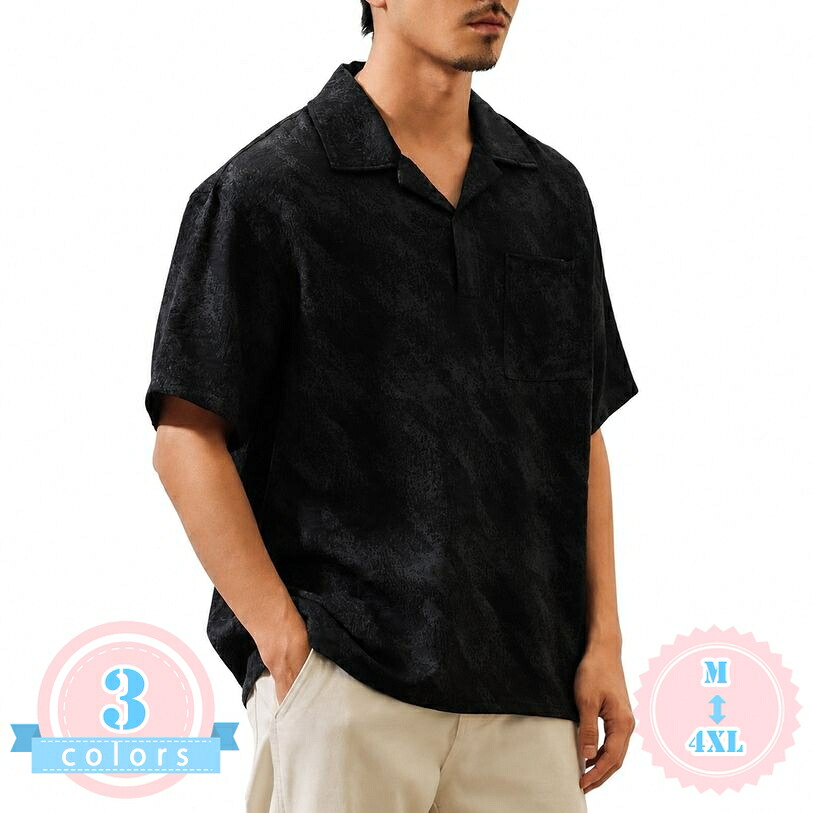 tシャツ メンズ 半袖 ポロシャツ 開襟シャツ ゆったり かっこいい 襟付き カットソー カジュアル プルオーバー トップス サマーニット風 おしゃれ 部屋着 大きいサイズ ds-store｜DSショップ