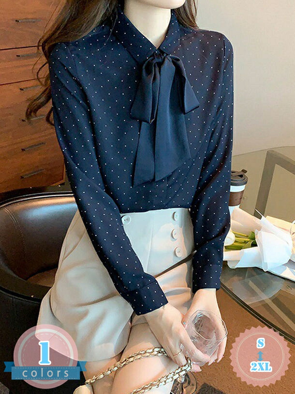 1000円OFFクーポン 500円OFFクーポン レディース ボウタイブラウス トップス シャツ スーツインナー オフィス カジュアル 上品 きれいめ ドット柄 ミセス 長袖 ビジネススーツ おしゃれ 仕事 服装 女性 大きいサイズ 通勤 卒業式 入学式 卒園式 七五三 お宮参り|DSショップ