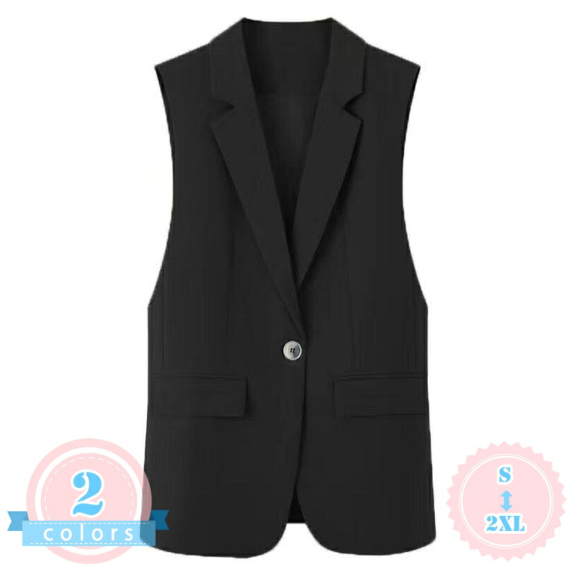 ジレ レディース 体型カバー スーツベスト テーラードベスト 前開き ノースリーブ アウター 羽織り 大きいサイズ テーラードジレ カジュアル オフィス 通勤 お出かけ 春 秋 重ね着 おしゃれ ds-store｜DSショップ