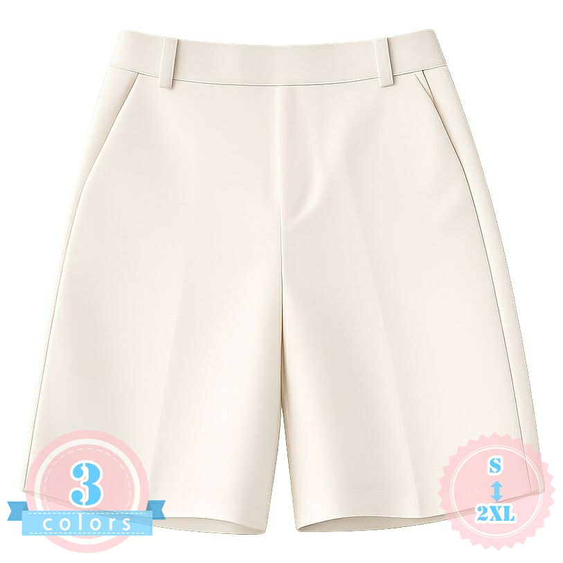 ショートパンツ レディース 体型カバー ハーフパンツ センタープレス きれいめ バミューダ 半ズボン 膝上 膝丈 ボトムス カジュアル 通勤 お出かけ ゆったりサイズ ds-store|DSショップ