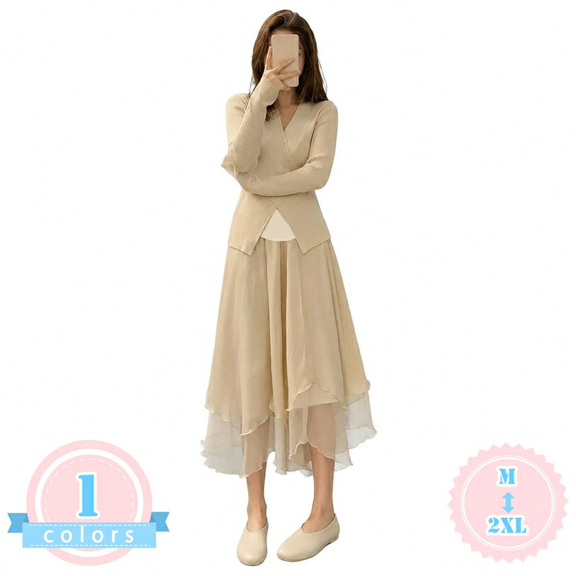 ロングスカート 妊婦服 体型カバー マタニティスカート アジャスター ウエストゴム ティアード シフォン 二重 イレギュラーヘム マタニティ ウェア カジュアル オフィス 通勤 大きいサイズ ds-store｜DSショップ
