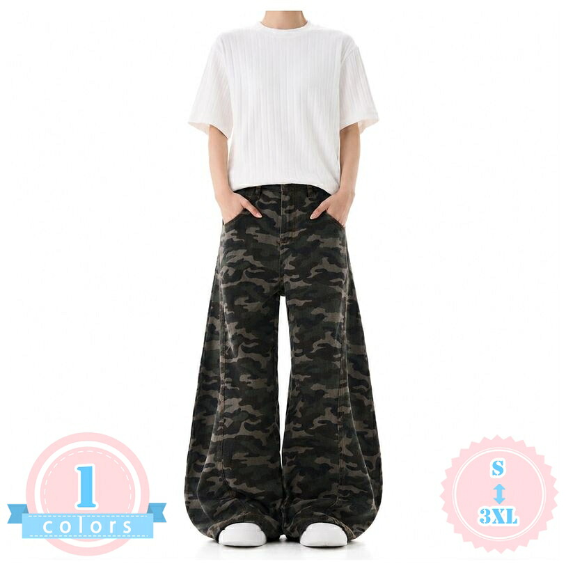 デニムパンツ メンズ ゆったりサイズ ワイドパンツ 脚長見え カーブ バルーンジーパン ワーク ロング丈 ストリート系 カジュアル 3D裁断 バナナ型 ボトムス 春 秋 大きめ ds-store|DSショップ