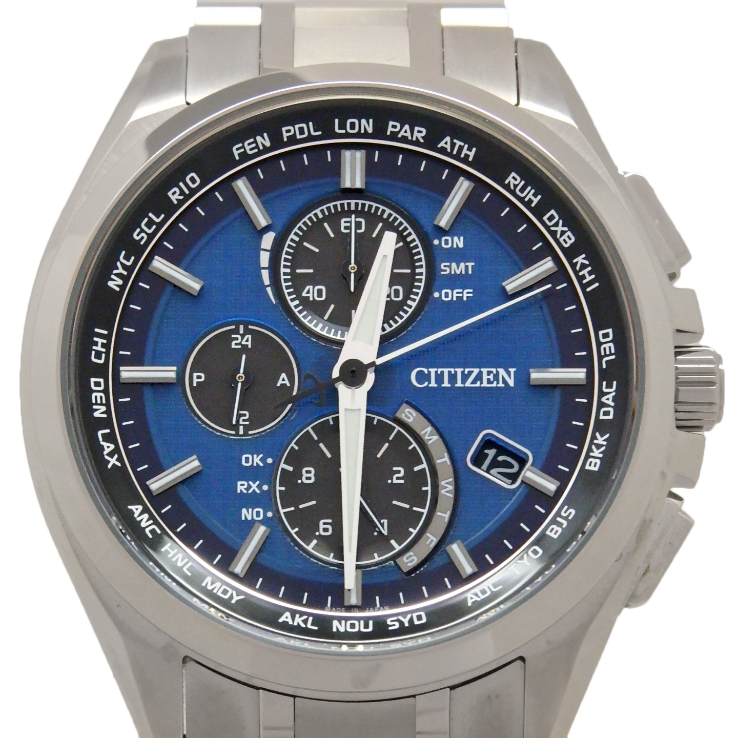 のでコメン】 CITIZEN - シチズン ATTESA AT8040-57L 青文字盤の通販