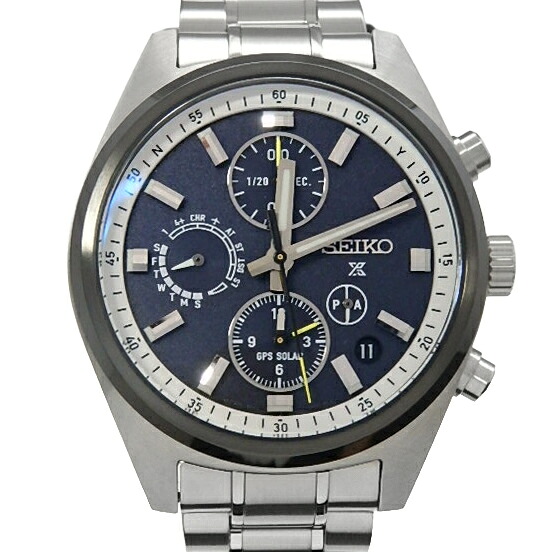 未当て嵌める 2025年11月買いもとめる品 SEIKO セイコー プロスペックス ソーラーGPS す早さタイマー SBED011 5X83 メンズ 石英 ネイビーグレー 黒文字盤 【中古】【DS KATOU】