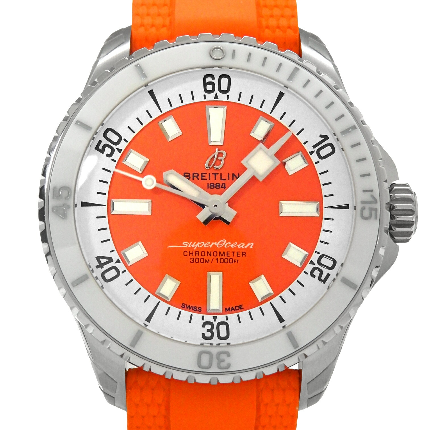 BREITLING　ブライトリング　スーパーオーシャン オートマチック36　A17377　A17377211O1S1　クロノメーター　レディース　オートマ　オレンジ文字盤 【中古】【DS KATOU】