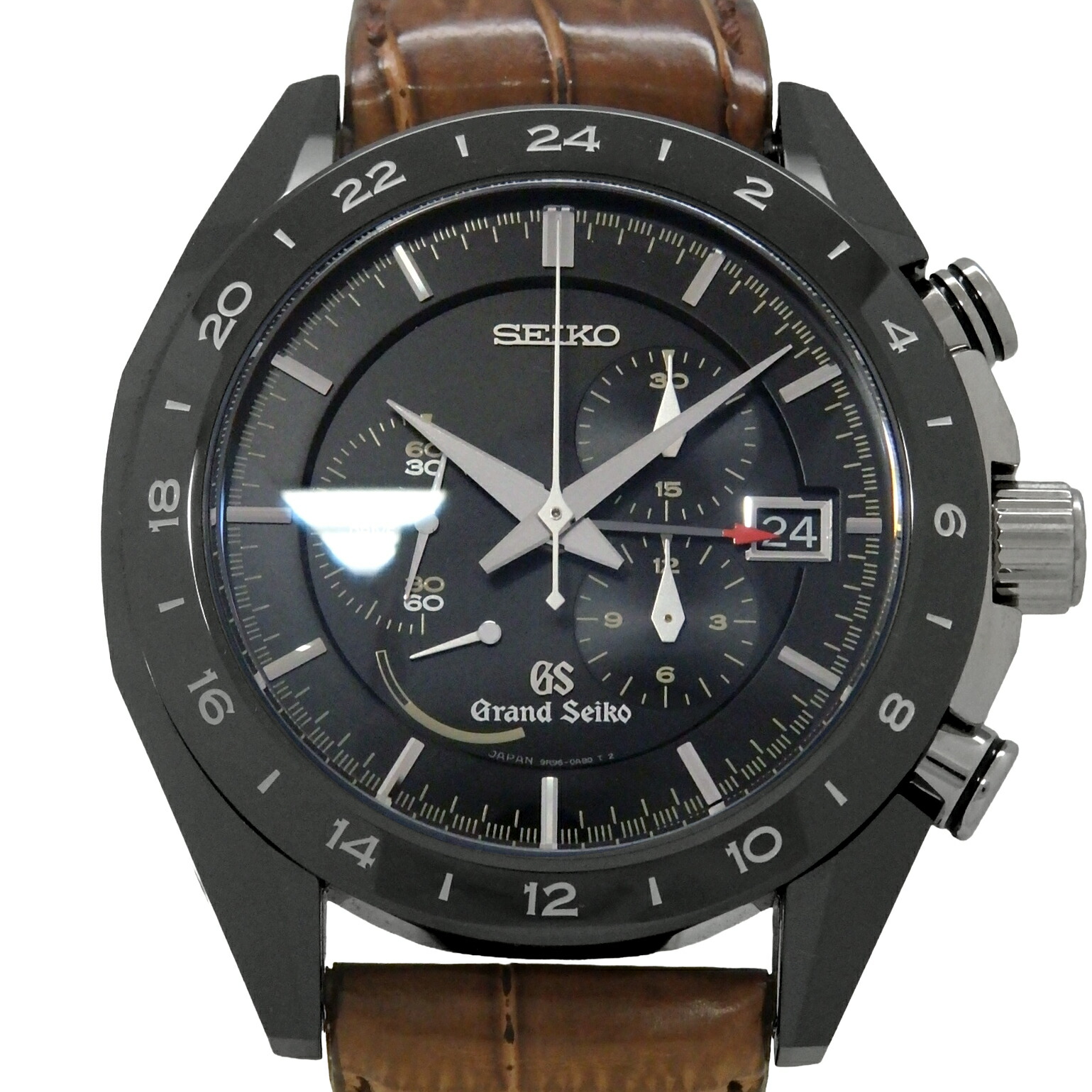 SEIKO　セイコー　GS　グランドセイコー　スポーツコレクション　スプリングドライブ　クロノグラフ　GMT　SBGC015　9R66　500限定モデル　メンズ　オートマ　黒文字盤 【中古】【DS KATOU】