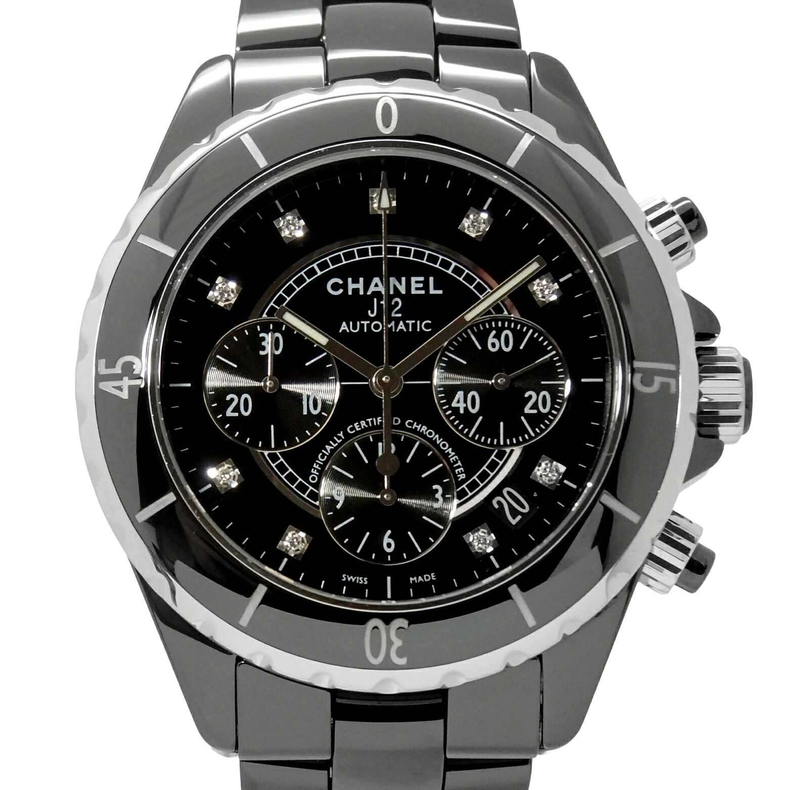 CHANEL シャネル J12 クロノグラフ 12PD H2419 41mm メンズ オートマ 黒文字盤 【中古】【DS KATOU】