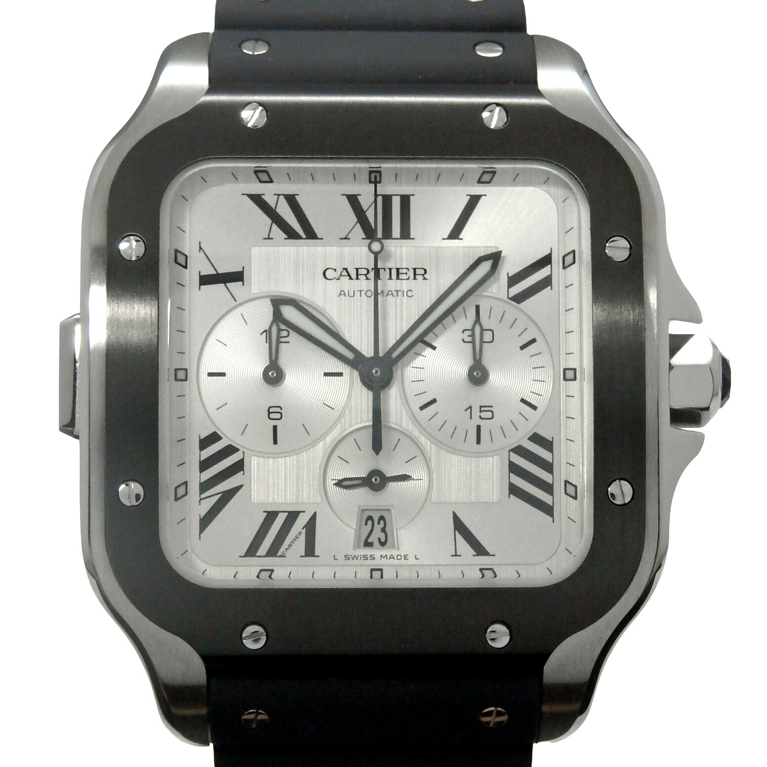 Cartier カルティエ サントス ドゥ カルティエ クロノグラフ XL WSSA0017 メンズ オートマ シルバー文字盤 【中古】【DS KATOU】|DS KATOU