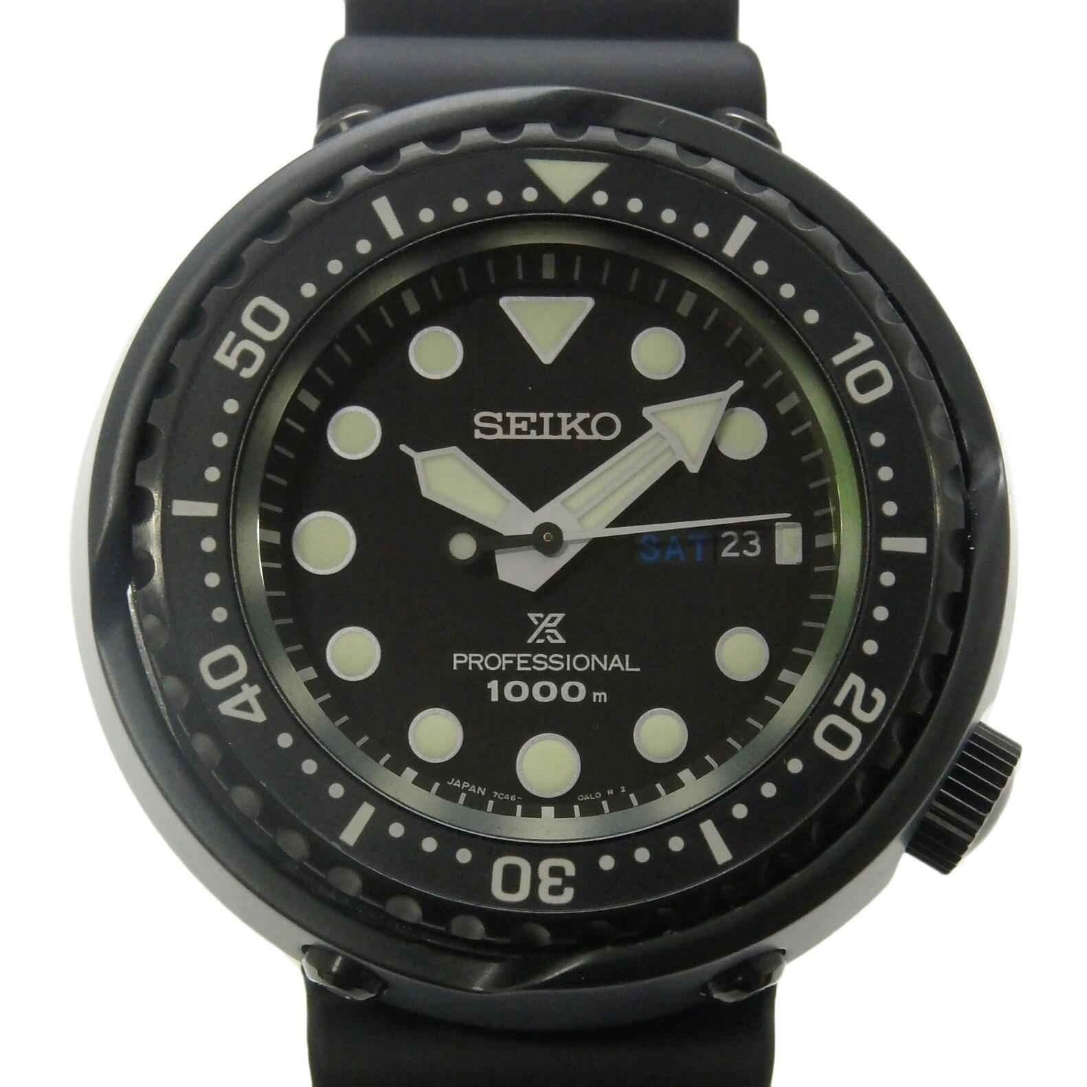 SEIKO セイコー プロスペックス マリーンマスター SBBN047 7C46 職業的 メンズ 石英 黒文字盤  【中古】【DS KATOU】