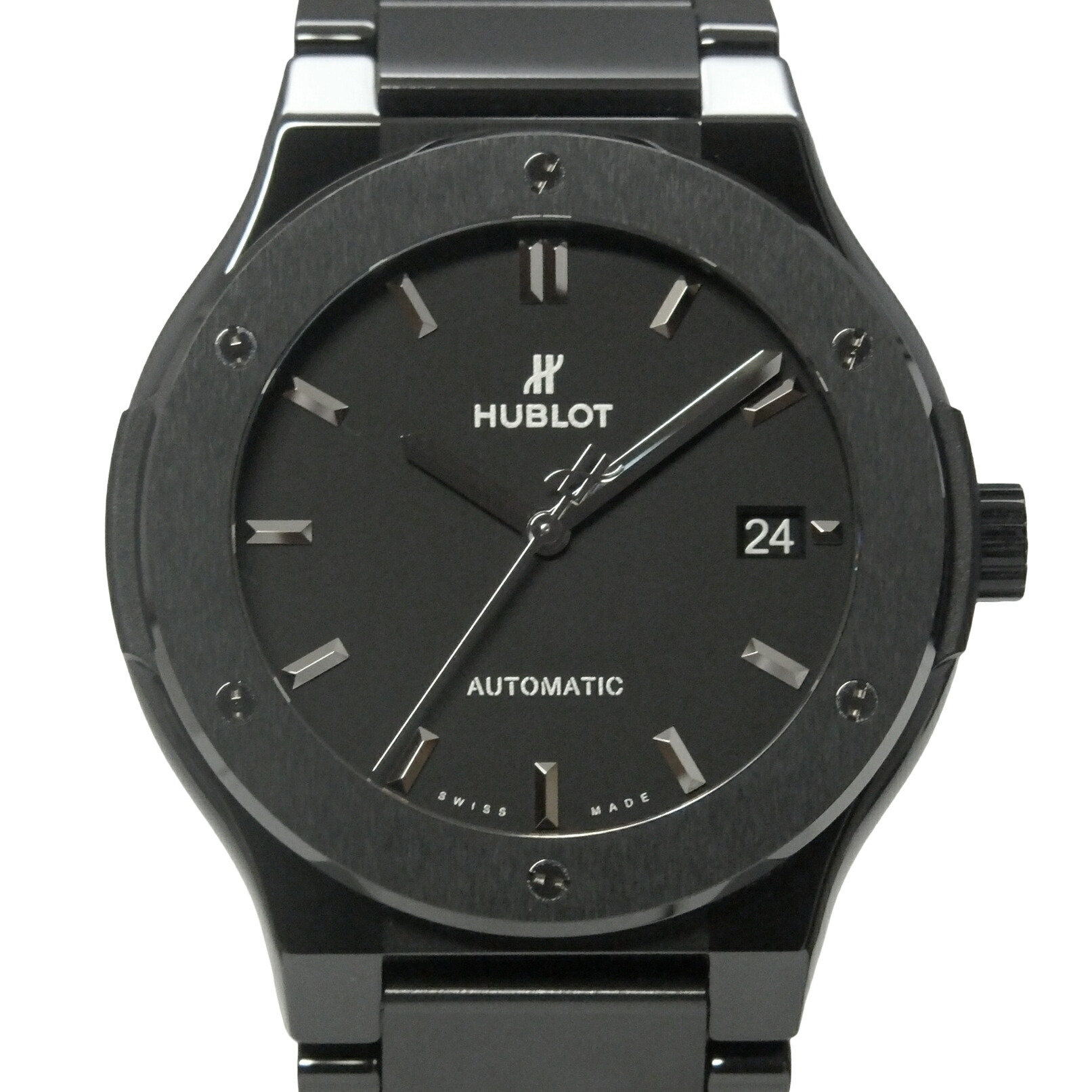 HUBLOT ウブロ 古典派音楽核融合反応 黒いこと神通力 510.コマーシャル.1170.コマーシャル メンズ オートマ 黒文字盤  【中古】【DS KATOU】