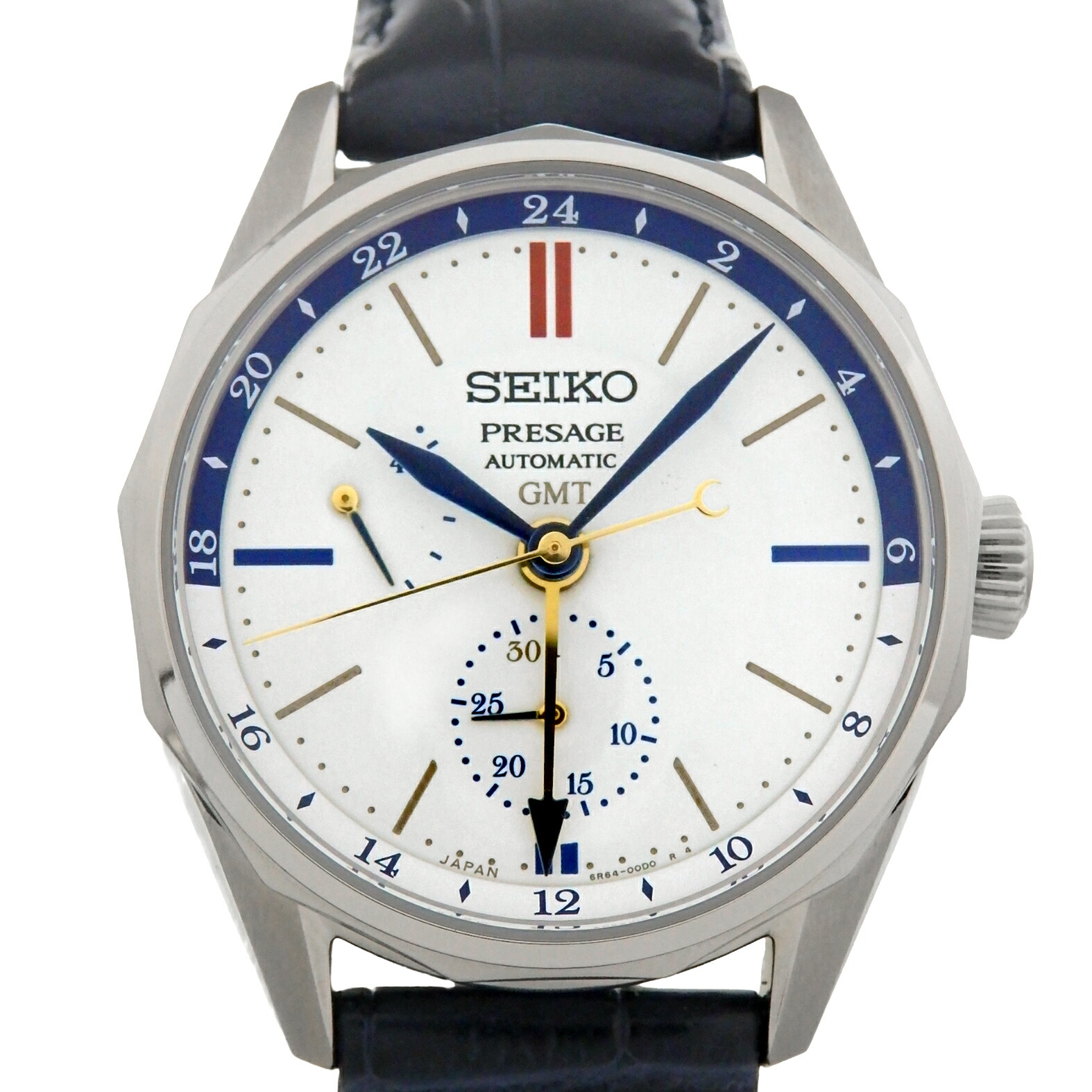 SEIKO セイコー プレサージュ GMT SARF015 6R64 飛鳥II共同研究200本制限事項青写真 メンズ オートマ 白文字記号盤  【中古】【DS KATOU】
