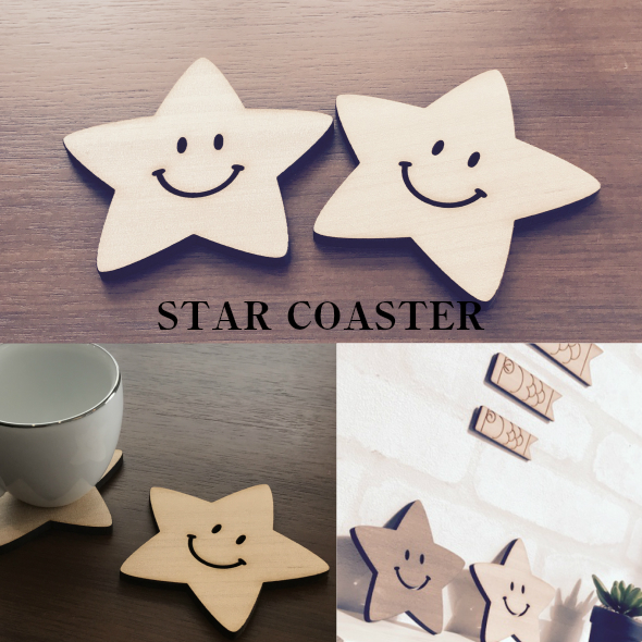楽天市場】【 星型コースター × 2枚セット 】コースター 木製
