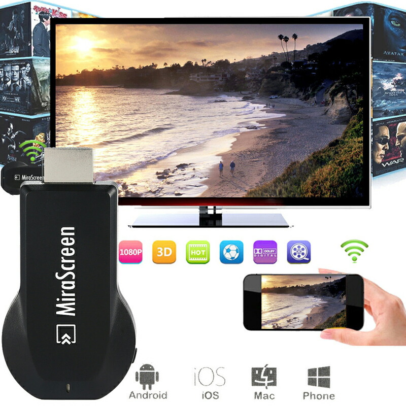 市場 Mirascreen Wi Fi Android スマートフォン ミラーリング 1080p
